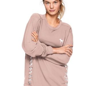 VS PINK Dawn Side Lace Up Campus Crew Tunic 